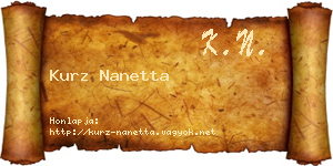 Kurz Nanetta névjegykártya